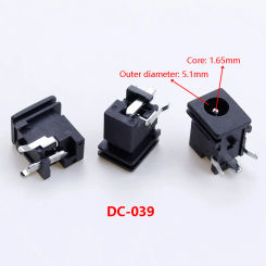 5-20PCS DC Power Socket DC-039 5.1mmx1.65mm Horizontal 3P 3Pin DC Charging Port 5.1*1.65mm DC00390