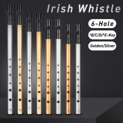 6 Hole Flute C/D/bE/bB Key Metal Flute Instrument Irish Whistle Ireland Tin Penny Whistle Woodwind Musical Beginners Accessories