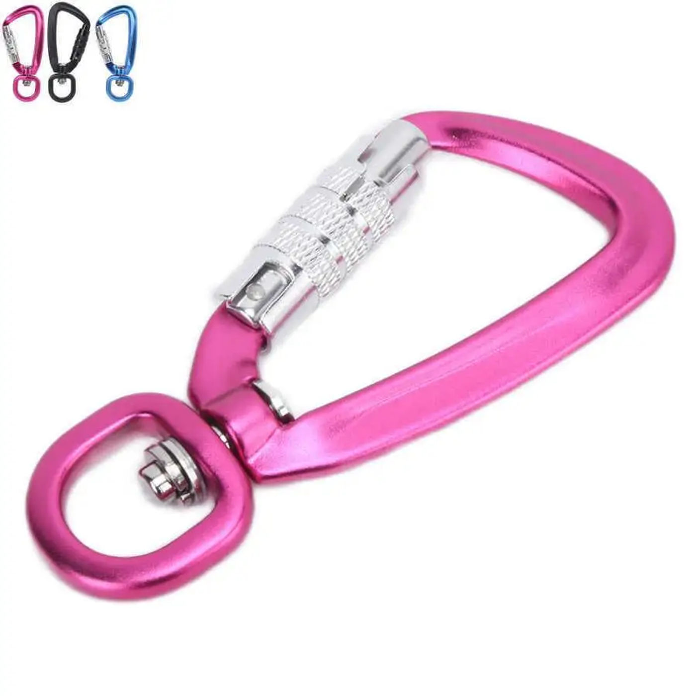 Description Picture 4 of itemAuto-Locking  Carabiner Clip 360° Rotating Hook 4KN Load for dog Leash, Hammocks & Climbing Gear - Outdoor Accessory