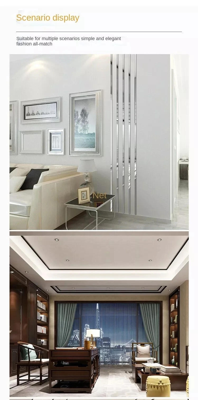 Description Picture 5 of itemCustom Made Long Mirror Stainless Steel Flat Molding Line 3D Wall Sticker for Mirror Furniture Decal Living Room Decoration