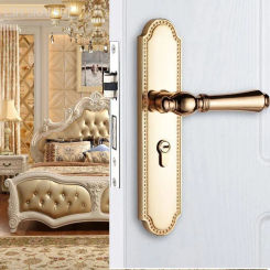 European Style Zinc Alloy Bedroom Door Locks Quiet Security Door Lock Double Handle Lock Body Set with Key Door Hardware