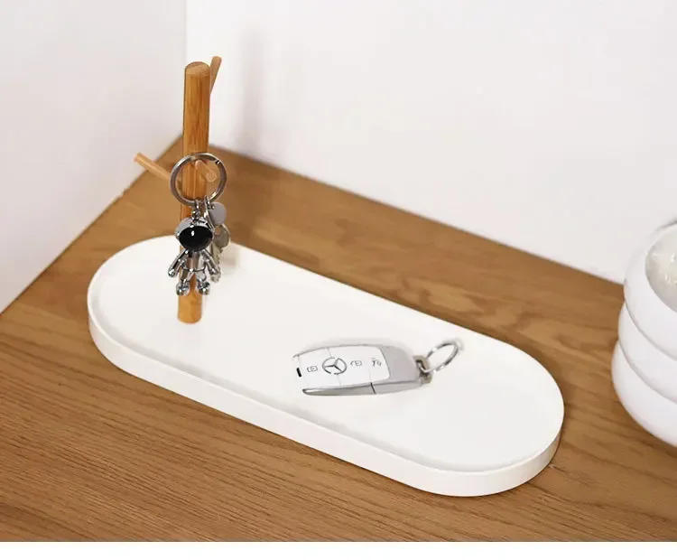 Description Picture 3 of item2024 New Nordic Bamboo Tree Branch Storage Tray Living Room Desktop Key Hanger Jewelry Display Frame