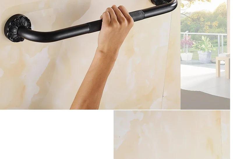 Description Picture 4 of itemGold Brass Grab Rail Wall Mounted Bathroom Armrest Bathtub Handrail Toilet Elderly Safety Support Bar