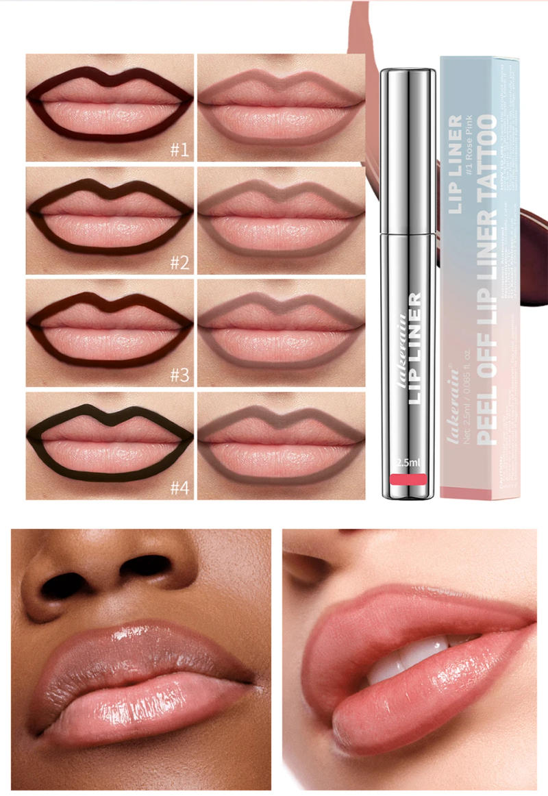 Description Picture 5 of itemWaterproof Lip Liner Peel Off Tattoo Lipgloss Waterproof Long Lasting Matte Lip Tint Brown Contour Tear-off Lips Stain Cosmetic