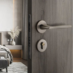 Modern Aluminum Alloy Door Lock Mute Bedroom Bathroom Door Handle Lock Mechanical Anti-theft Lock Core Furniture Hardware