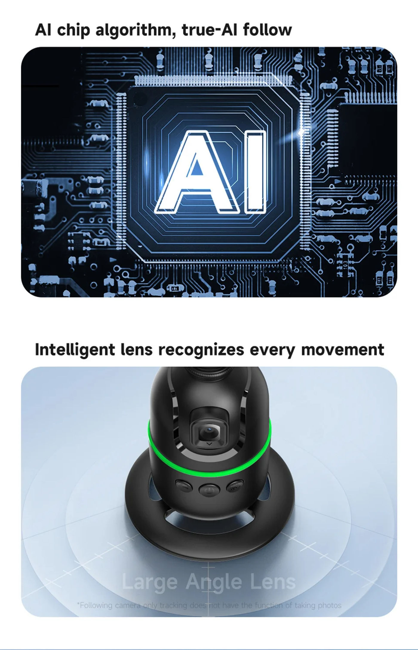 Description Picture 4 of itemSmart Face Tracking Desktop Gimbal Stabilizer for Smartphone Action Camera 360 Rotation Follow Focus Vlog Kit Option with lights