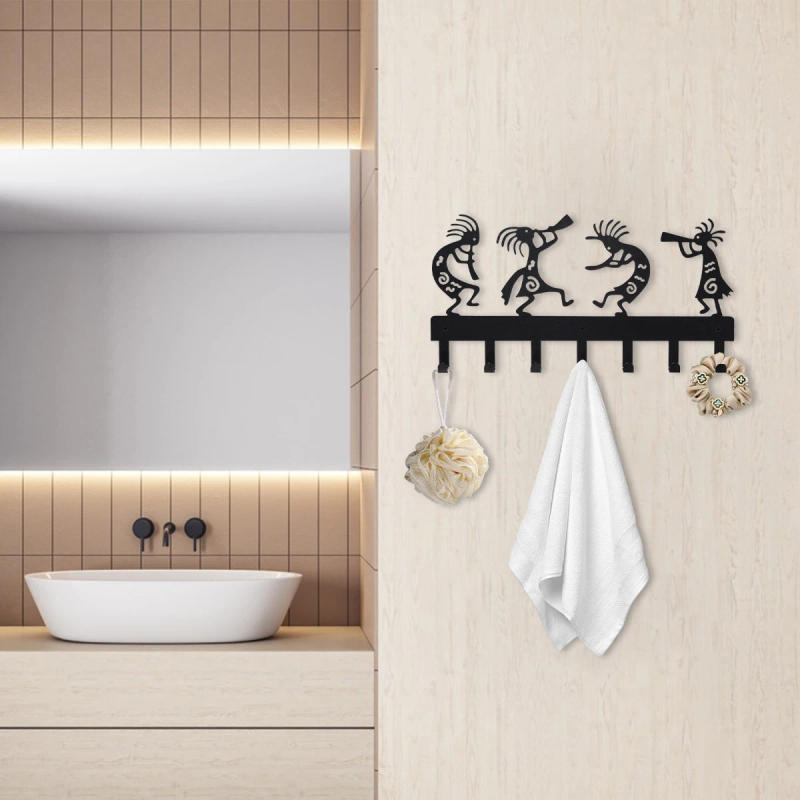 Description Picture 5 of itemMetal Key Holder Hooks Organizer Rack Wall Mounted Decor for Entryway Front Door Kitchen Hallway Garage Mudroom Office