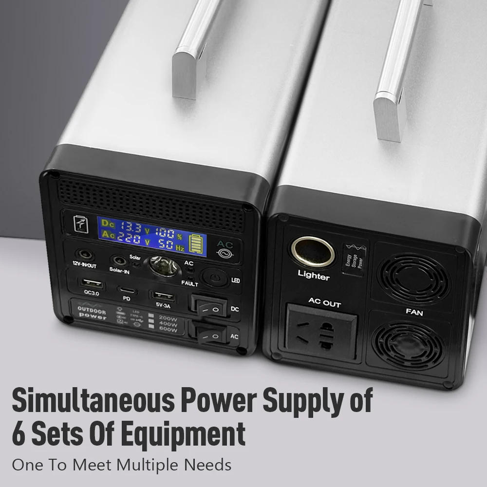 Description Picture 6 of itemPower Station Solar Generator Outdoor Energy 220V Portable Solar Generator 400W 96000mAh LED Pure Sine Wave Inverter Home Car