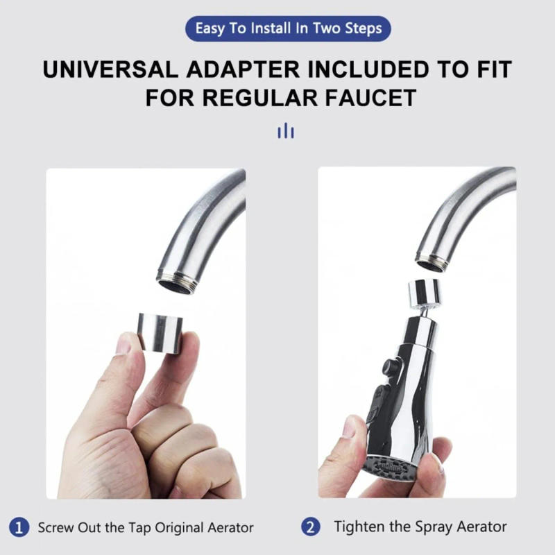 Description Picture 5 of itemKitchen Faucet Head Sink Aerator Sprayer Head 360 Degree Swivel Sink Sprayer Attachment-55/64 Inch Female Thread