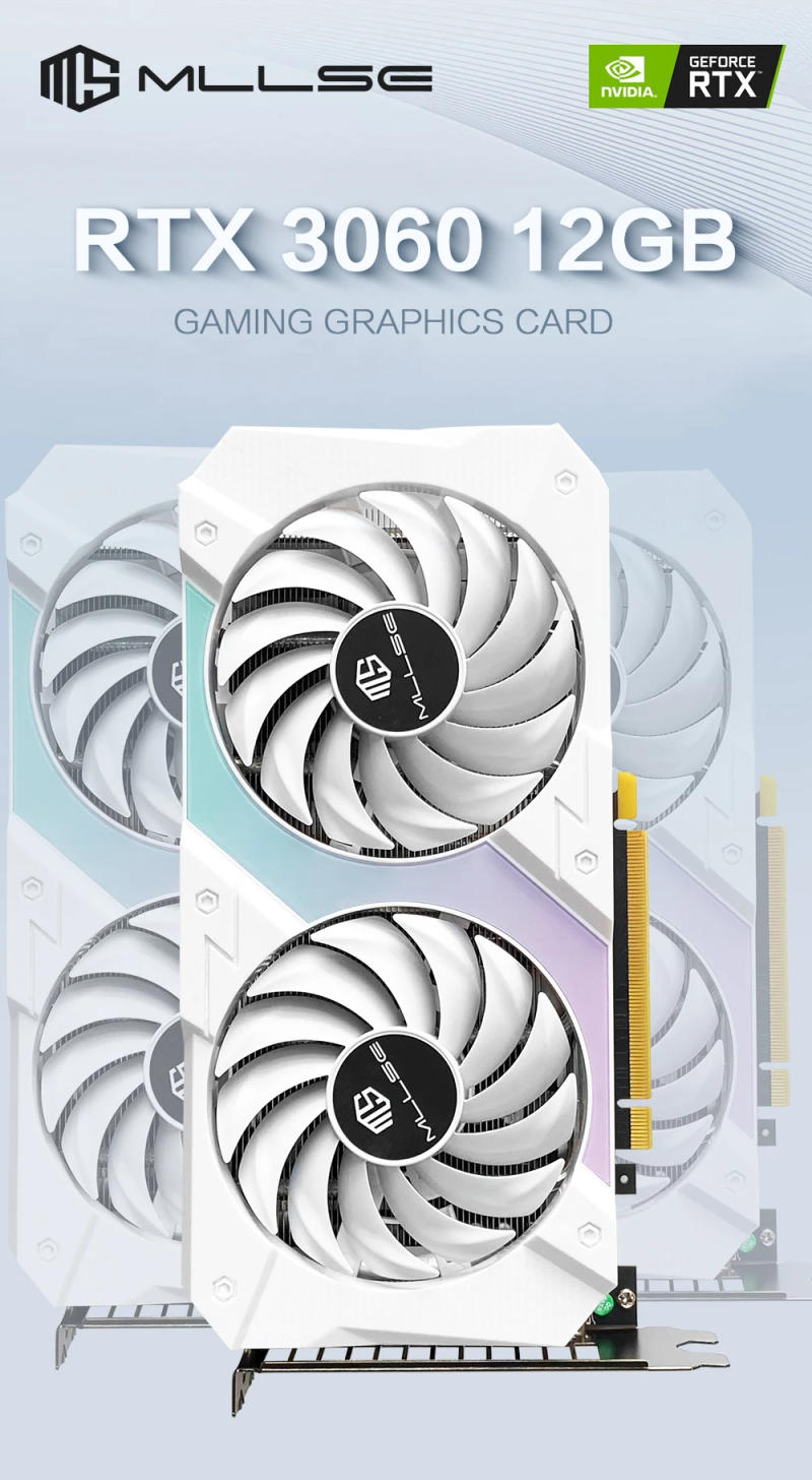 Description Picture 2 of itemMLLSE RTX 3060 12GB Graphics Card GDDR6 192Bit PCI Express 4.0 ×16 8Pin NVIDIA GPU Rtx 3060 Gaming Video Card Placa De Video
