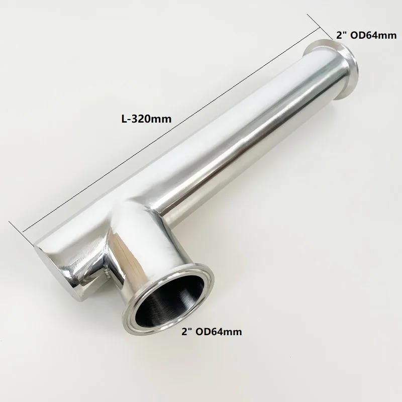 Description Picture 4 of item2"(51mm) OD64mm Sanitary Tri-Clamp Inclined Spool With One Closed End For Distillation,L-320mm Tee For Dimroth,SS304