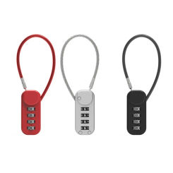 Portable Zinc alloy 4 Digit Password Lock Wire Rope Padlock Backpack Zipper Lock Anti-theft Dormitory Cabinet Lock Home