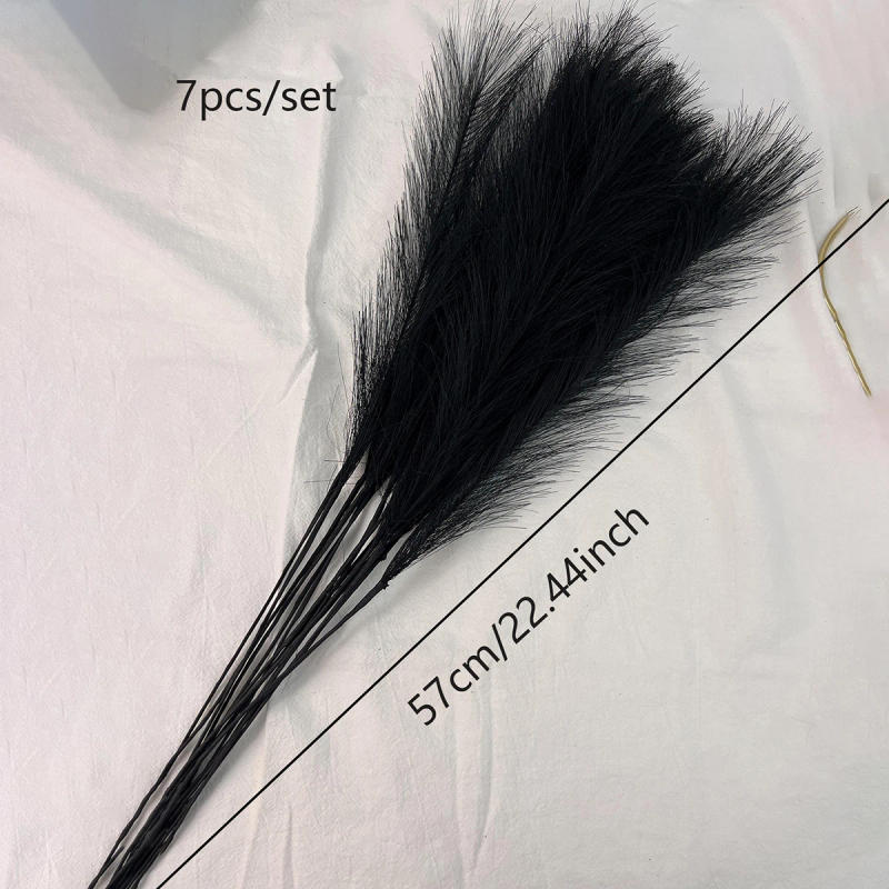 Description Picture 4 of item7pcs Fluffy Pampas Grass Boho Decor Flower Fake Plant Reed Simulated Wedding Party Home Decoration Artificial Flowers