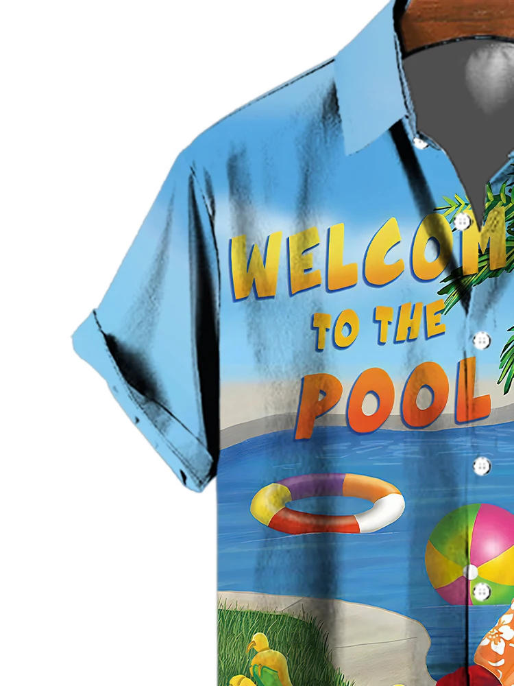 Description Picture 6 of itemHawaii summer hot men's short-sleeved shirt, popular beach vacation, 3D Hawaiian print casual shirt, loose plus size men's wear