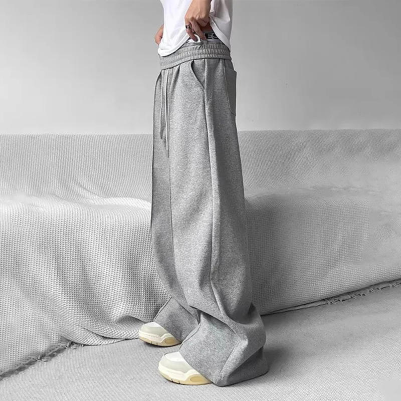Description Picture 4 of itemMens Casual Niche Wide Leg Pants Genderless 2024 New American Streetwear Versatile Simple Solid Color Floor-Mopping Pants Unisex
