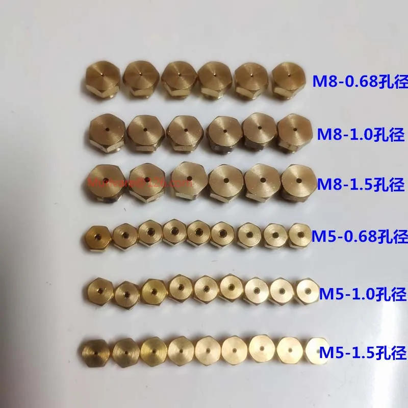 Description Picture 4 of item20pcs Pure Copper 1.5 Aperture M8 Nozzle For NG Gas Burner Water Heater
