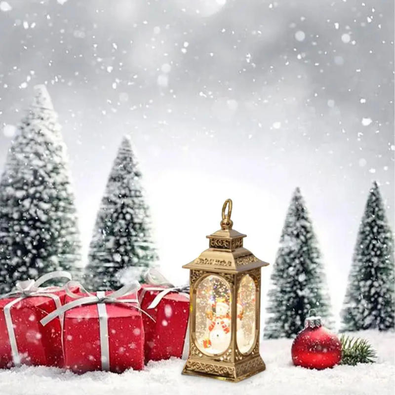 Description Picture 4 of itemChristmas Snow Globe Lantern LED Vintage Snow Crystal Ball Lantern Night Light Christmas Lantern Lights Portable Night Light
