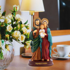 Holy Family Statue Mary Joseph Figures Jesus Figurine Craft Collection Resin Nativity Scene for Home Shelf Decoration