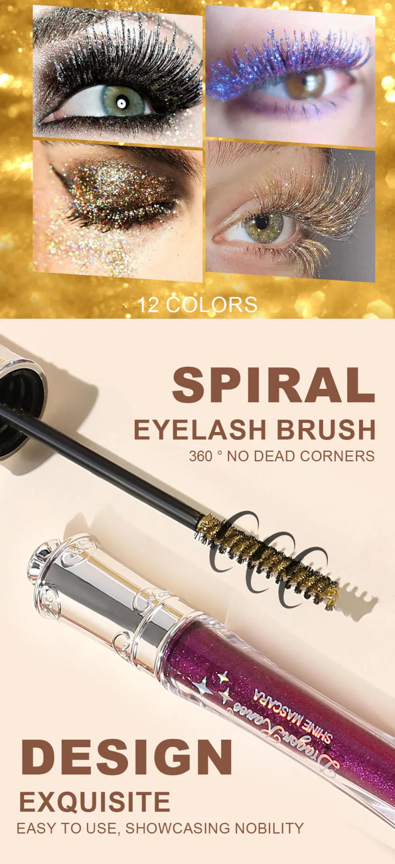 Description Picture 4 of itemGlitter Diamond Mascara, Fine Shimmer, Delicate Silky Mascara, Eye Modification, Waterproof, Long-Lasting Makeup, Versatile Mascara