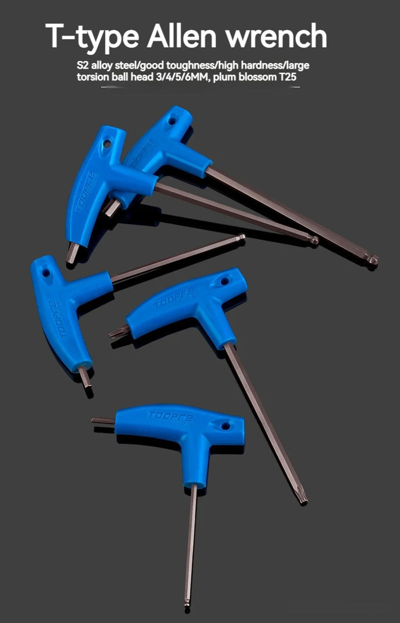 Description Picture 2 of itemT25 3/4/5/6MM Bike Allen Key Wrench T-Shaped Extended Plastic Handle With Double Ends Bicycle Multifunctional Repair Tools