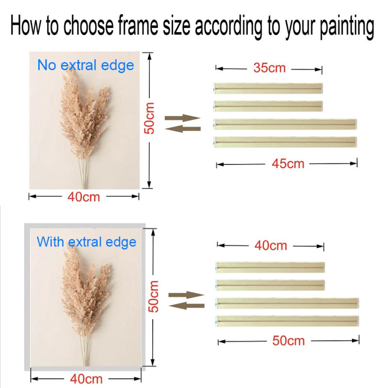 Description Picture 4 of item30x40 40x50 60x90cm Canvas Frame Wooden Frames Wooden Photo Oil Painting Canvas Diamond Painting Frames Canvas Wood Wall Frame