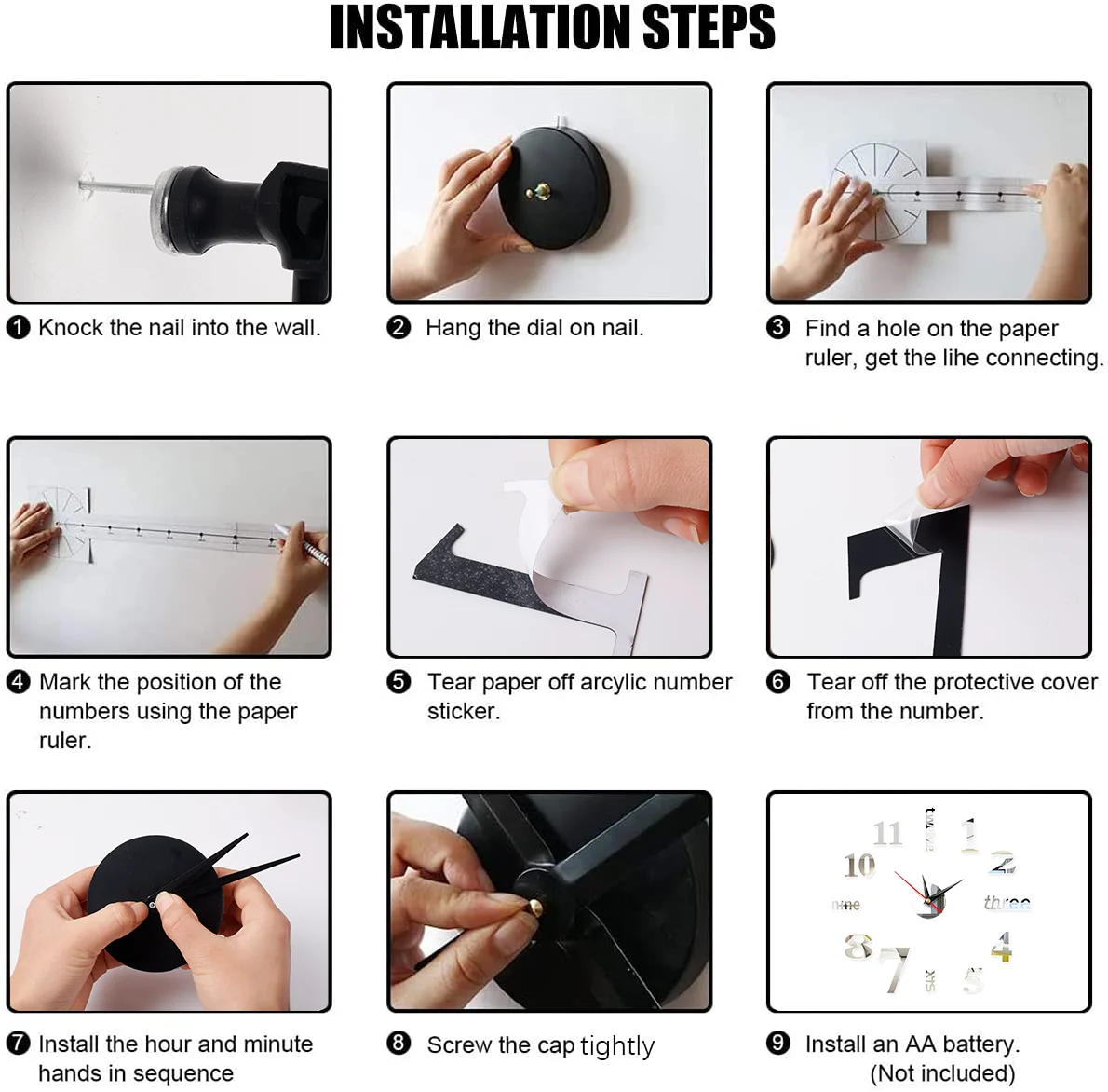 Description Picture 2 of item3D Roman Numeral Wall Clock Modern Design DIY Digital Wall Clocks Acrylic Mirror Watches Sticker for Home Living Room Decoration