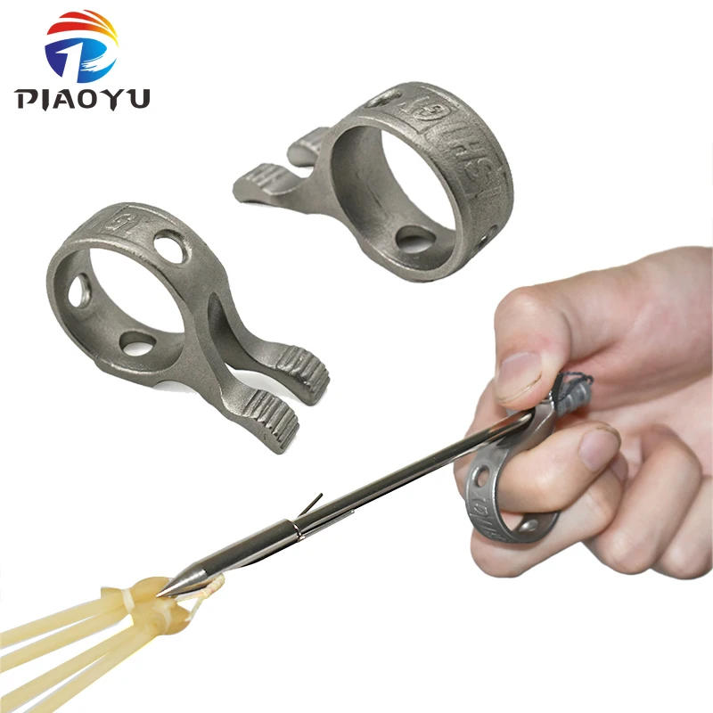 Description Picture 3 of itemMetal Slingshot Fish Dart Releaser Quick Launch Hunting Fishing Ring Protection Finger Outdoor Shooting Tools Accessories