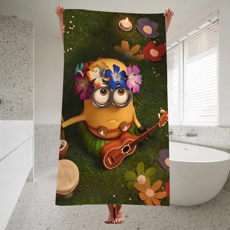 Description Picture 5 of itemCartoon L-Lovely Cute M-Minions Towel Quick Drying Pure Cotton Polyester Thick Bath Towel For Children And Adults, Sports Travel