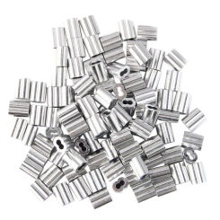 100Pcs Aluminum Crimping Loop Sleeve For 3Mm Diameter Wire Rope And Cable
