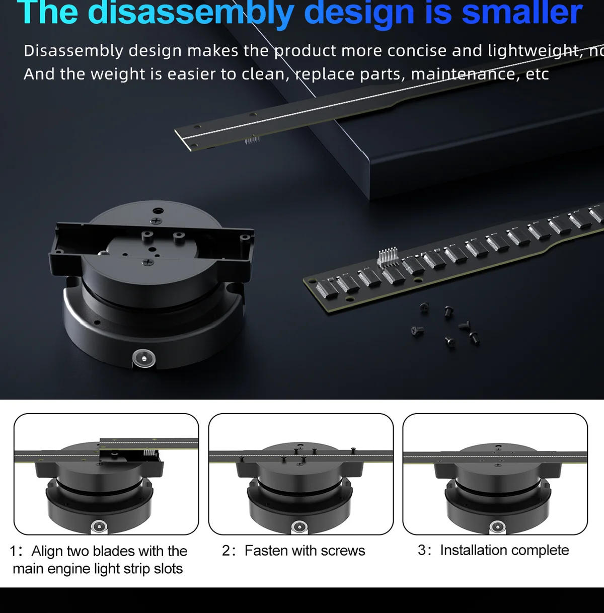 Description Picture 4 of itemDia 42cm 3D Holographic Fan Projector  Advertising Light with 244 LED Beads Support Phone App Remote and PC APP Control