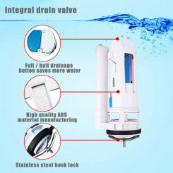Split Toilet Drain Valve Two-button Toilet Water Outlet Valve Dual Flush Fill Water Tank Fittings Drain Flush Cistern Valve