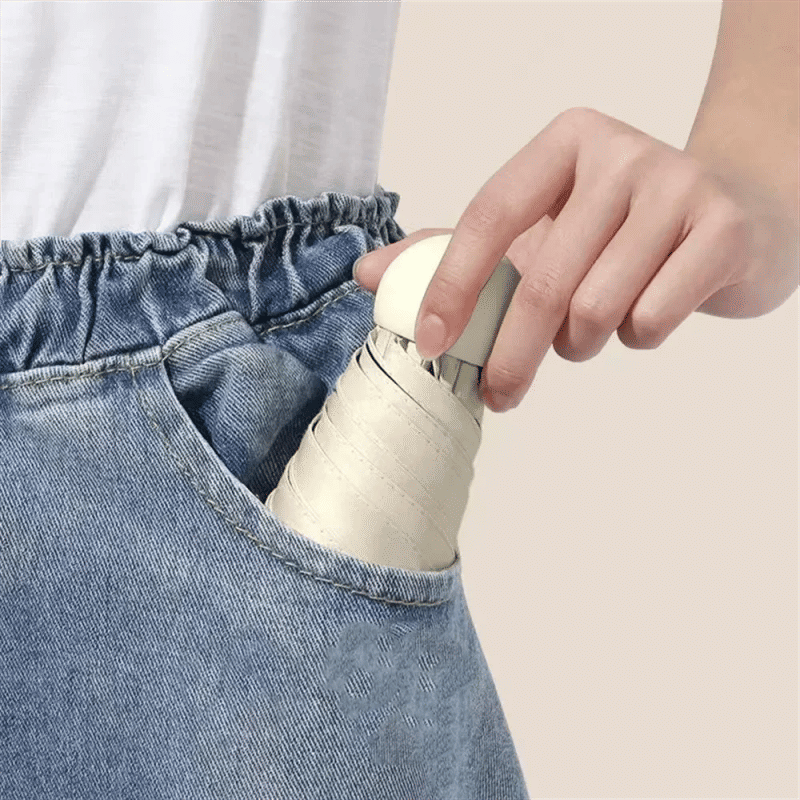 Description Picture 6 of itemFolding Travel Umbrella 6 Ribs Lightweight Compact Pocket Umbrella Windproof Rainproof with Capsule Storage for Daily Life