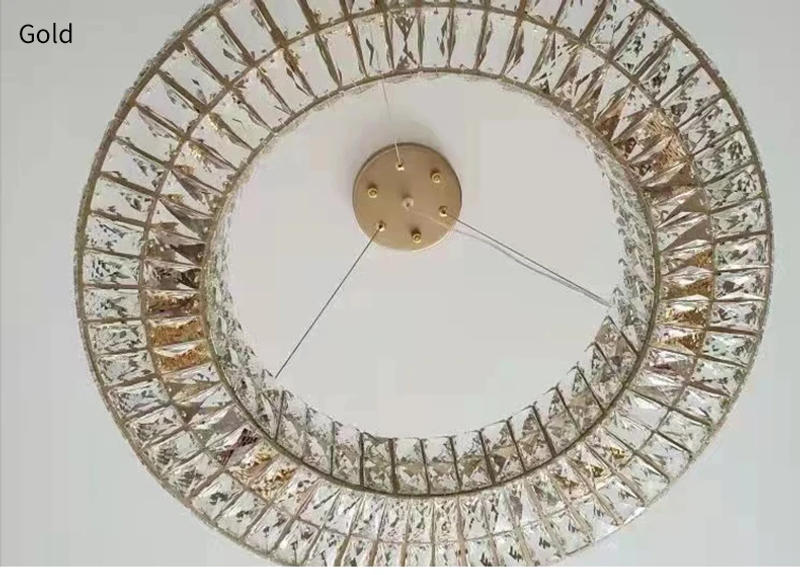 Description Picture 4 of itemGolden Luxury Crystal Led Pendant Light Metal Lustre K9 Chandelier Luminarias Art Decor Indoor Lighting Fixture Suspend Lamps