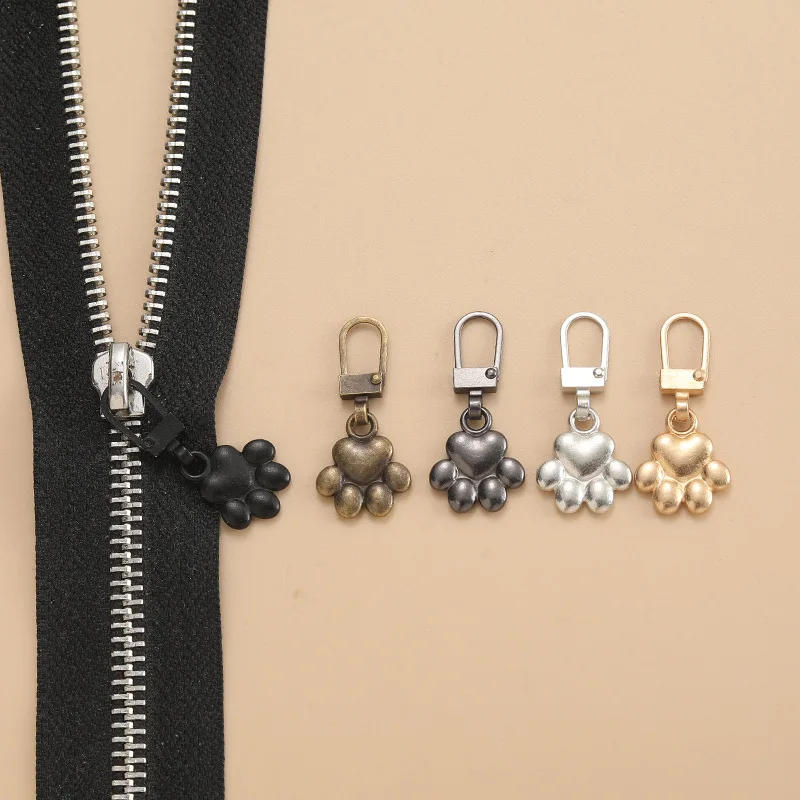 Description Picture 4 of item5Pcs Metal Zipper Puller Tap Slider Diy Sewing Zipper Sliders Replacement Instant Repair Universal Zipper Head for Clothing Bag