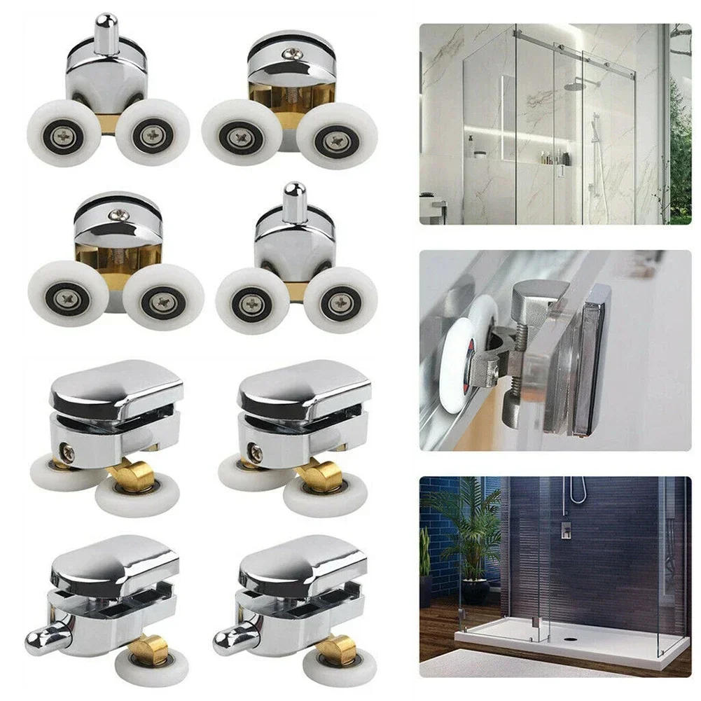 Description Picture 2 of item4pcs 23mm Shower Door Rollers Zinc Alloy Double-Wheel Sliding Shower Door Roller Bearing Wheel Runners Replacement