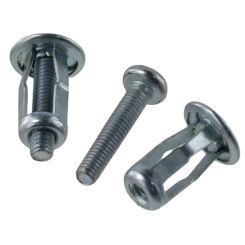 5 Pcs Carbon Steel M4 Jack Nut Silver 0.79'' Length Expansion Anchors with Screws Assembly Thin Panel Installation Nuts Silver