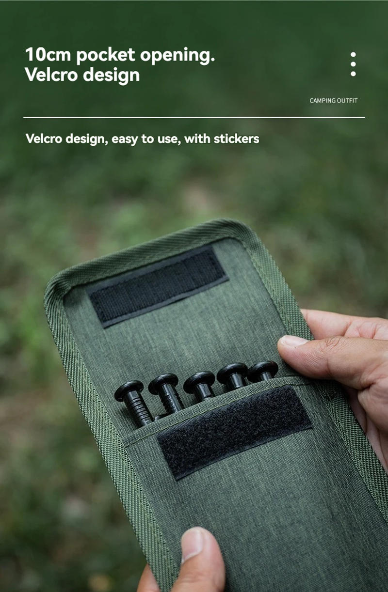Description Picture 4 of itemOutdoor Oxford Cloth Flap Ground Peg Storage Bag Camping Tent Nail Small Accessory Storage Bag Envelope Ground Stake Pack