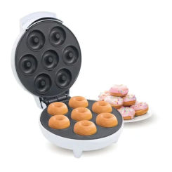 Mini Donut Maker Machine Non-stick Surface for Kids Breakfast Snack Desserts Makes 7 Doughnuts Waffle Maker Home Appliances