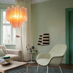 Italy Retro Elegant Design Stylish Colorful Glass Ceiling Pendant Lights Romantic Home Decor LED Dimmable Lamps For Living Room