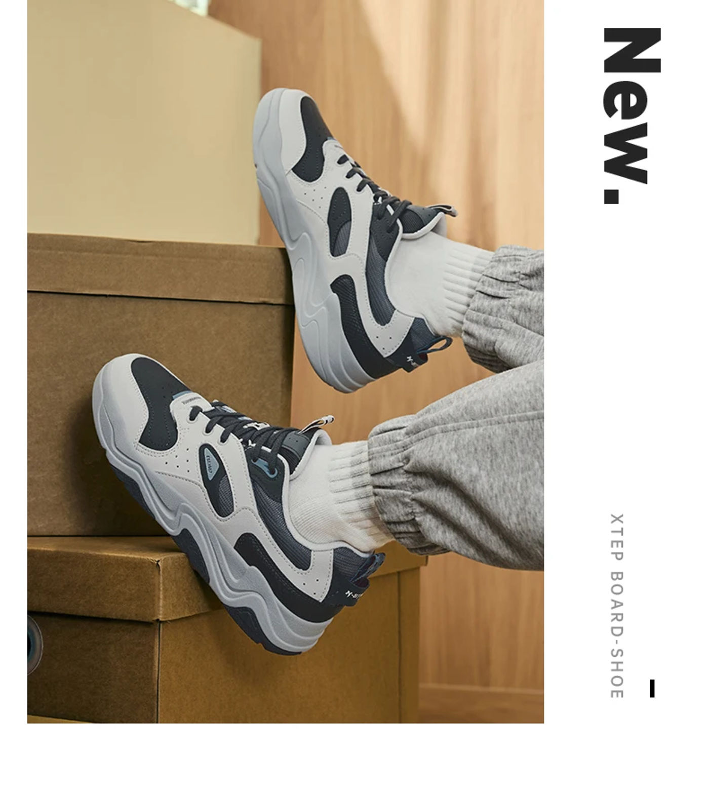 Description Picture 6 of itemXtep Undercurrent Skateboarding Shoes For Men 2024 Winter Warm Fashion Skate Shoes Comfortable Stability Sneakers 976419310005