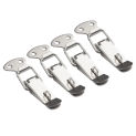 4pcs Door Latches 7.2x2.7cm Cold Rolled Steel Cabinet Spring Catch Boxes Handle Toggle Lock Clamp Hasp Duck Billed Buckles