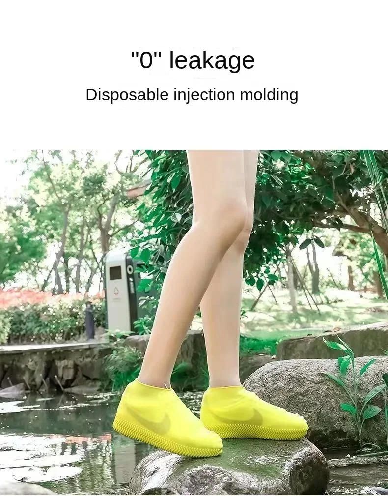 Description Picture 5 of item1 Pair Waterproof Non-slip Silicone Shoe High Elastic Wear-resistant Unisex Rain Boots for Outdoor Rainy Day Reusable Shoe Cover