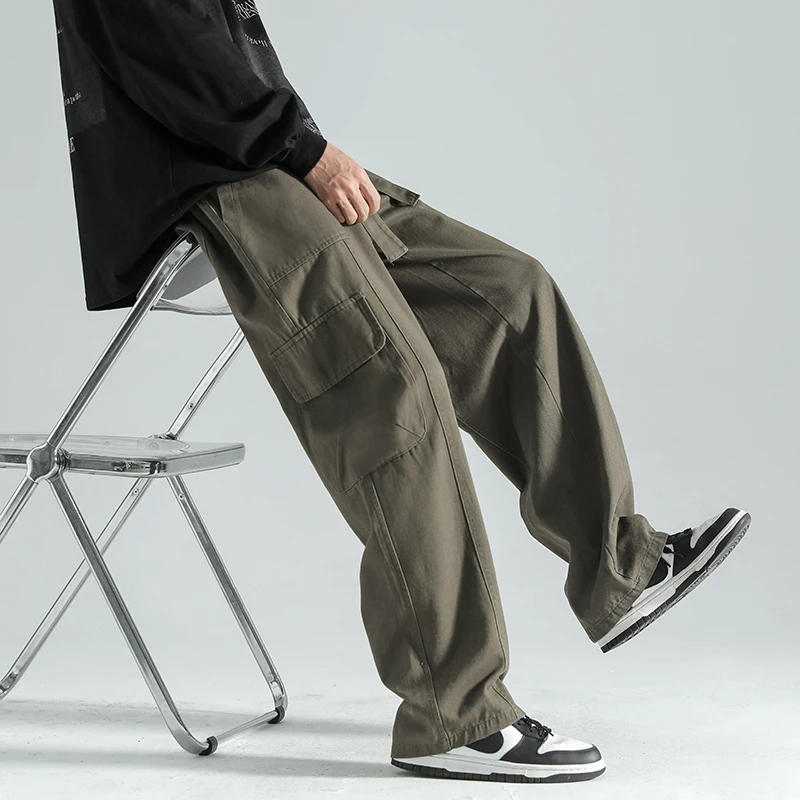 Description Picture 2 of itemOversized Casual Trousers Men's Sweatpants Korean Straight-leg Loose Trousers Plus Size Men Clothing Fashion Streetwear Z94