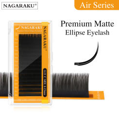 NAGARAKU New Air Series Premium Matte Ellipse Eyelashes High Density Split Tips Natural Light Eyelashes Matte Black Eyelashes