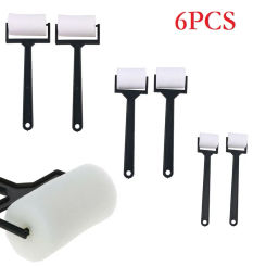 3/6PCS Sponge Rollers Brush To Paint Color Wall Stick Craft Tool White Sponge Brush Foam Painting For Children Draw DIY