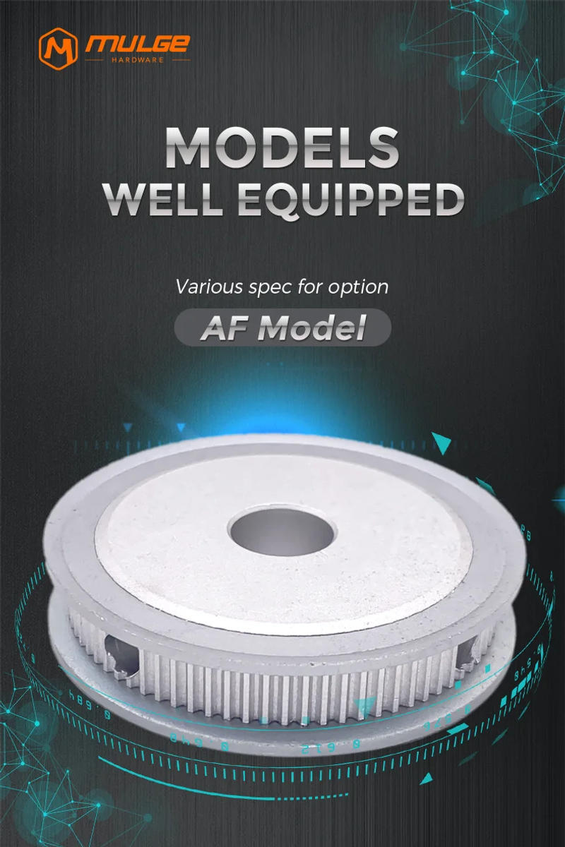 Description Picture 4 of item2GT GT2 Timing Pulley 48T/50T/55Teeth AF Type Bore 4/5/6/6.38/8/10/-15mm Belt Width 6/10mm 3D printed parts