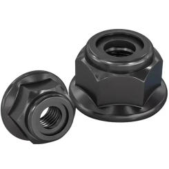 DIN6926 Black 304 Hex Flange Nylon Insert Lock Nut Self-locking Nylock Locknut Locking Nut M3-M12