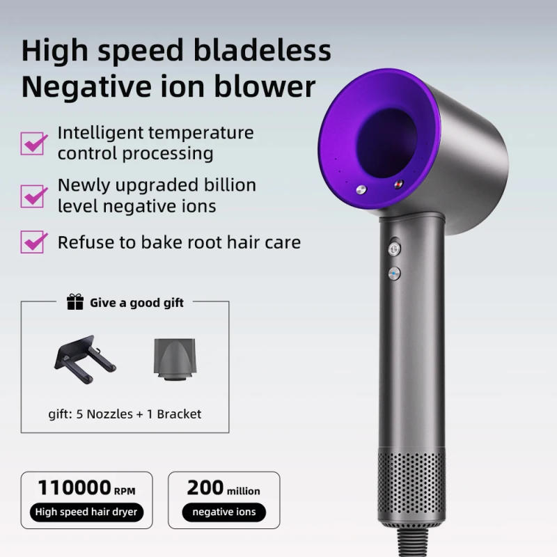 Description Picture 2 of itemNegative ion hair dryer with high speed and no blades High power silent and quick drying Portable, suitable for home and travel