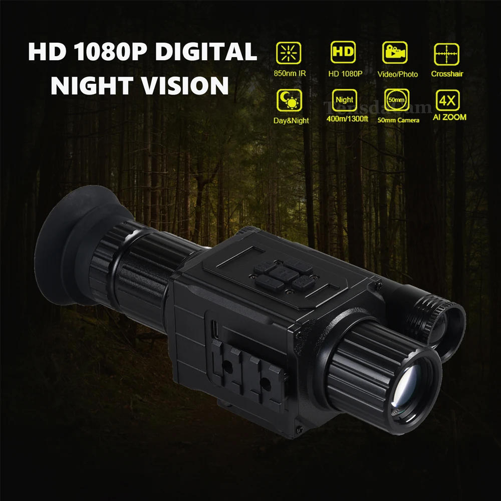 Description Picture 3 of itemDigital Night Vision Scope Infrared Optics Monocular Riflescope 5X Zoom HD 1080P Video Hunting Camera NK008