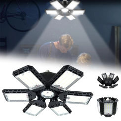 LED Garage Light Deformable Highlight Garage Ceiling Light Adjustable 6 Panels Led Lamp E27/E26 LED Lights For Garage Workshop